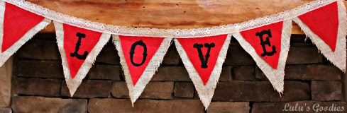 Valentines Day Burlap "Love" Banner