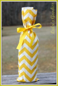Yellow Chevron Wine Bag